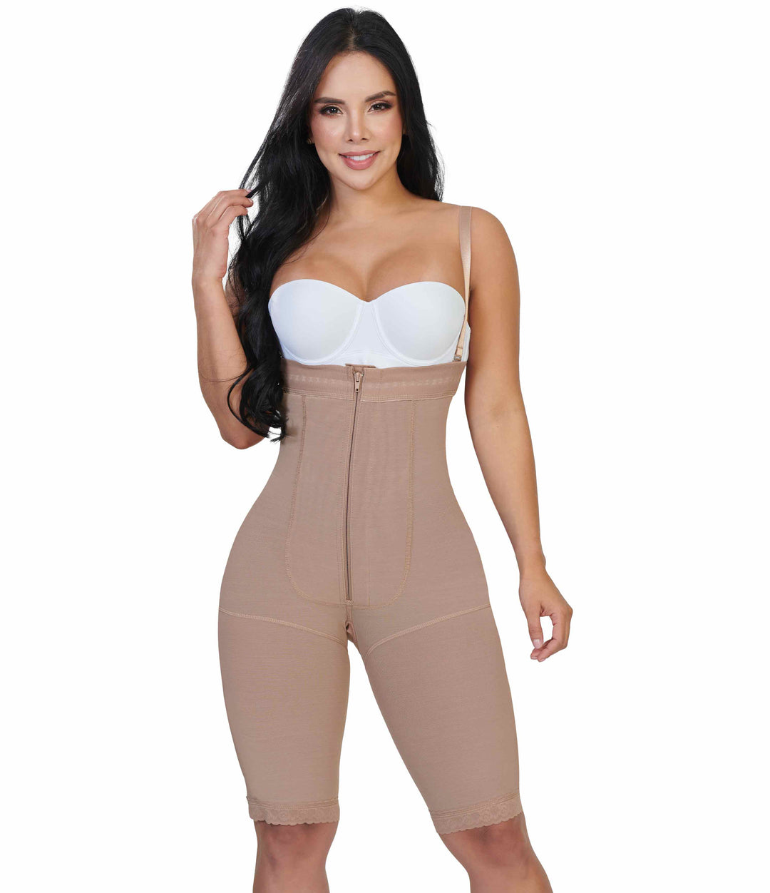 Mid Leg Strapless Zip-Up Shapewear